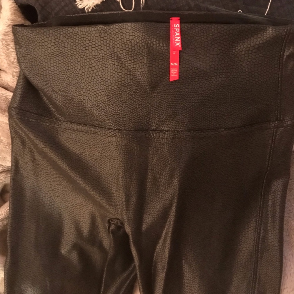 Spanx Faux Leather Croc Leggings